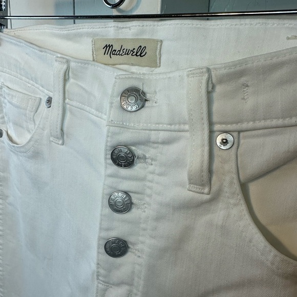 Madewell 10" High-Rise Skinny Jeans Pure White: Step-Hem Edition Summer Pants 26 - Picture 6 of 14